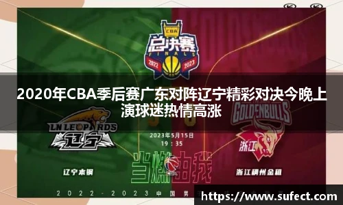 2020年CBA季后赛广东对阵辽宁精彩对决今晚上演球迷热情高涨